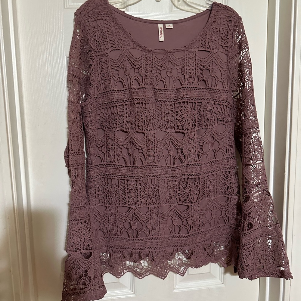 Pinky Lace Blouse - Mauve